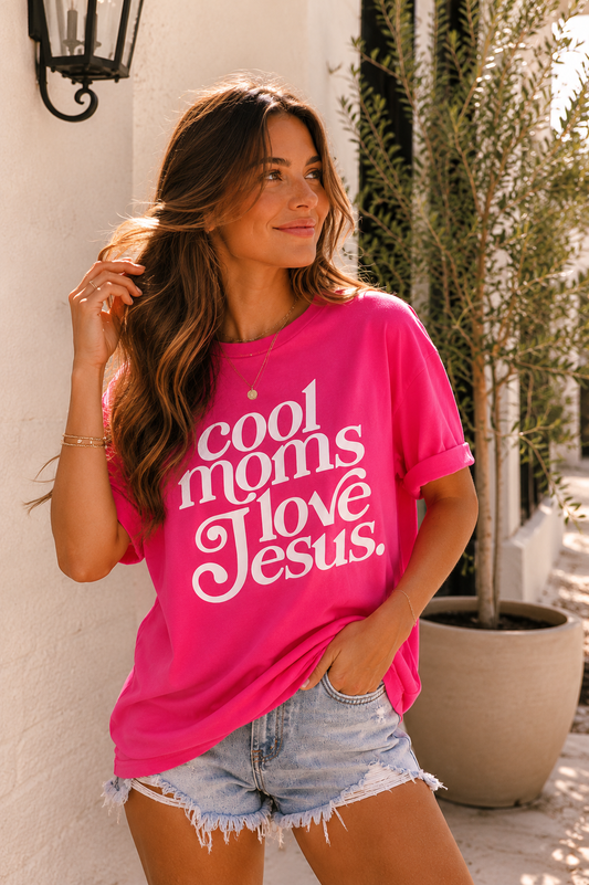 Cool Moms Love Jesus PINK